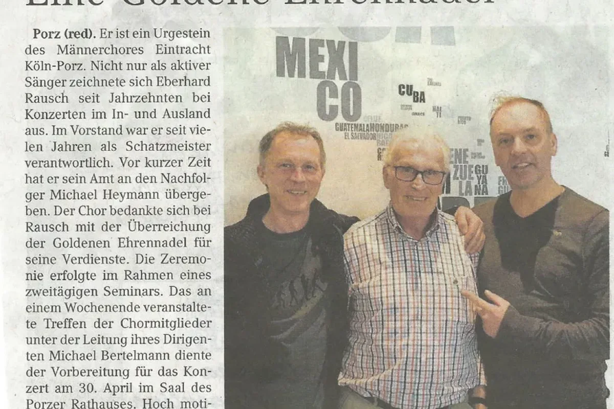 Presse: Goldene Ehrennadel 2017