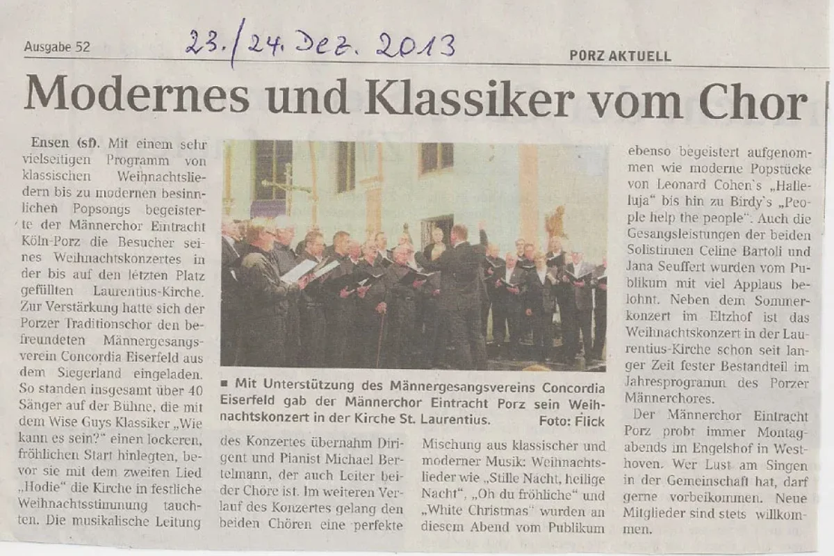 Weihnachtskonzert in St. Laurentius 2013 Weihnachtskonzert in St. Laurentius 2013